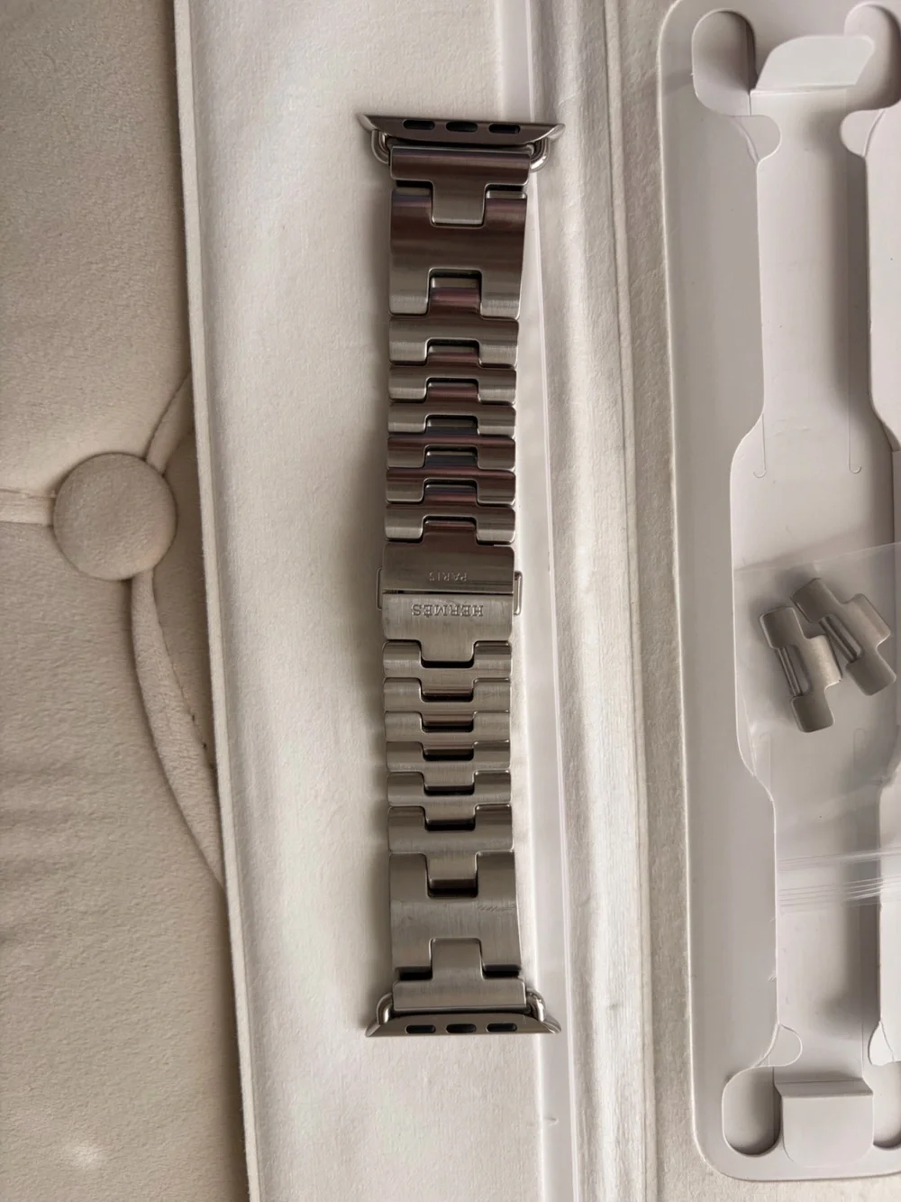 Apple Watch Band Hermès Grand H Stainless Steel Link Bracelet - Size 46mm